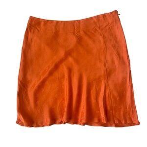 Zara Orange Satin Mini Skirt